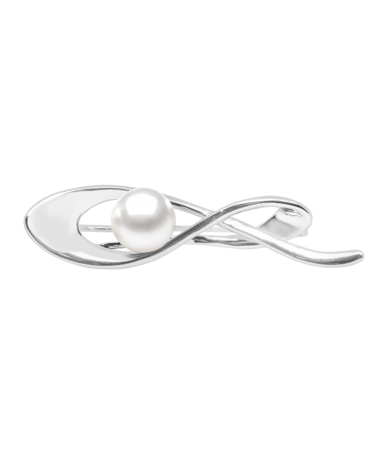 Серебряная брошь с жемчугом