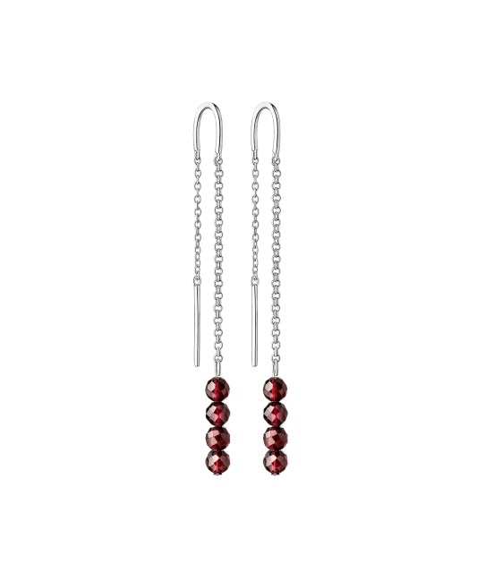 Серьги из серебра с гранатами
