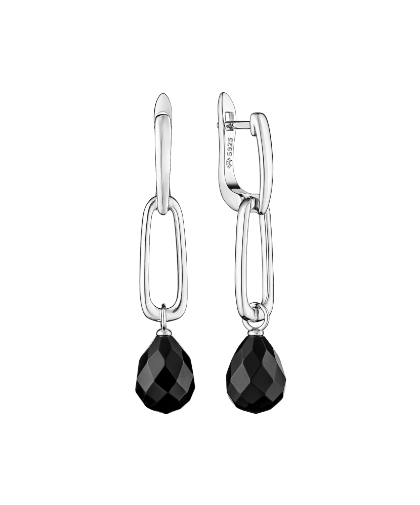 Sterling silver earrings with onyx