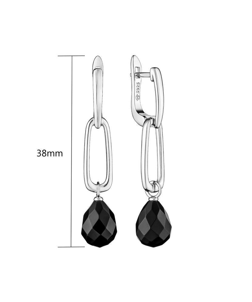 Sterling silver earrings with onyx