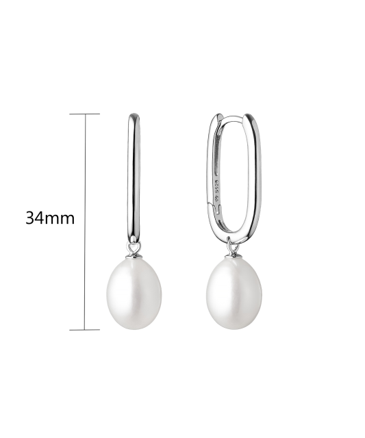 Серьги из серебра с жемчугом