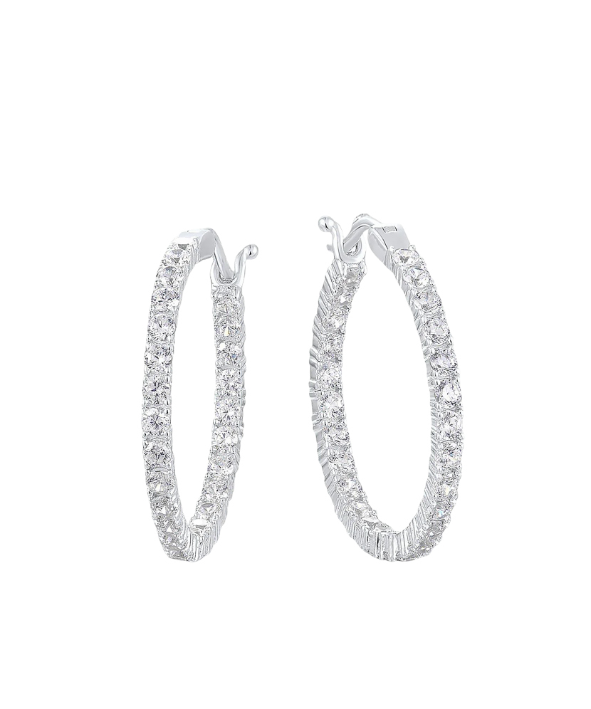 Sterling silver earrings with zircons 25mm