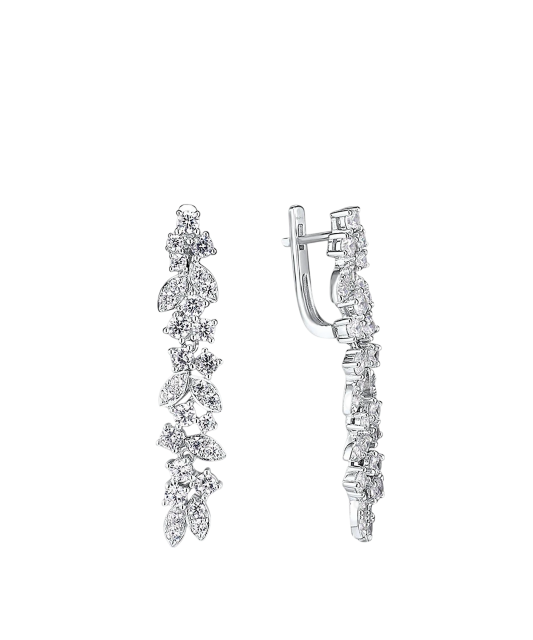 Серьги из серебра с цирконами