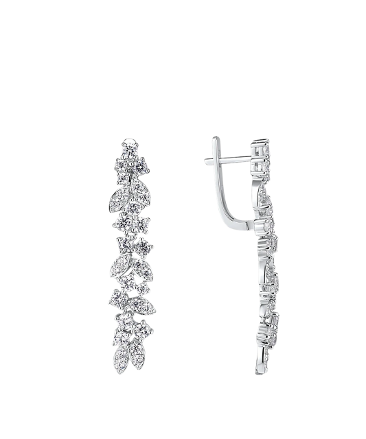 Серьги из серебра с цирконами