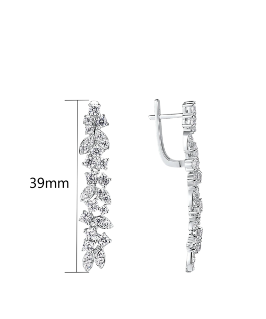Серьги из серебра с цирконами