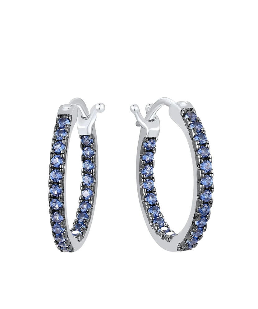 Серьги из серебра с цирконами 17mm