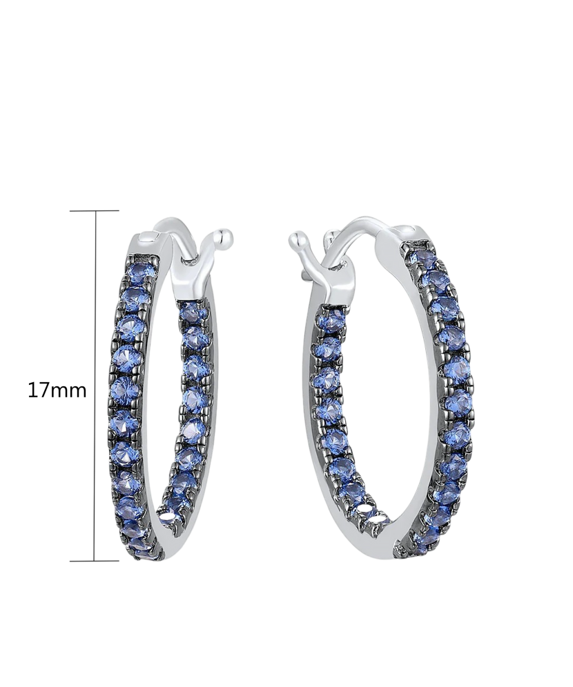 Серьги из серебра с цирконами 17mm