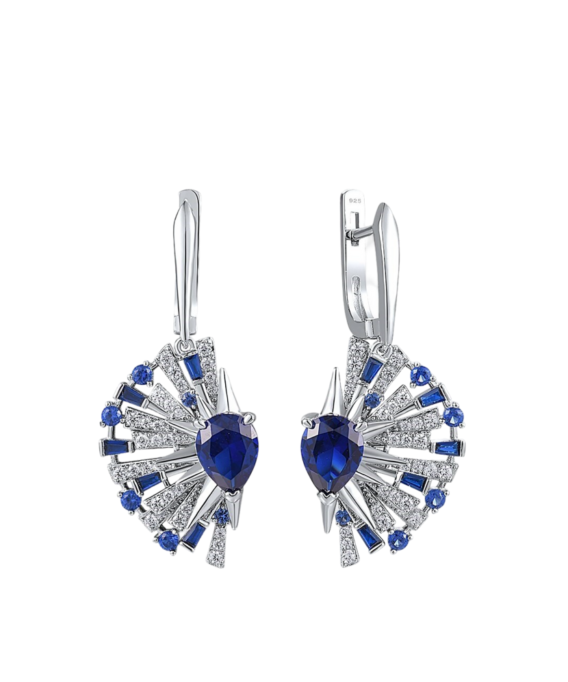 Sterling Silver earrings with zircons and spinels