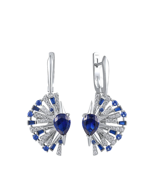 Sterling Silver earrings with zircons and spinels