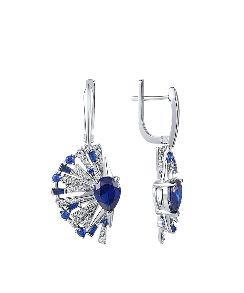 Sterling Silver earrings with zircons and spinels