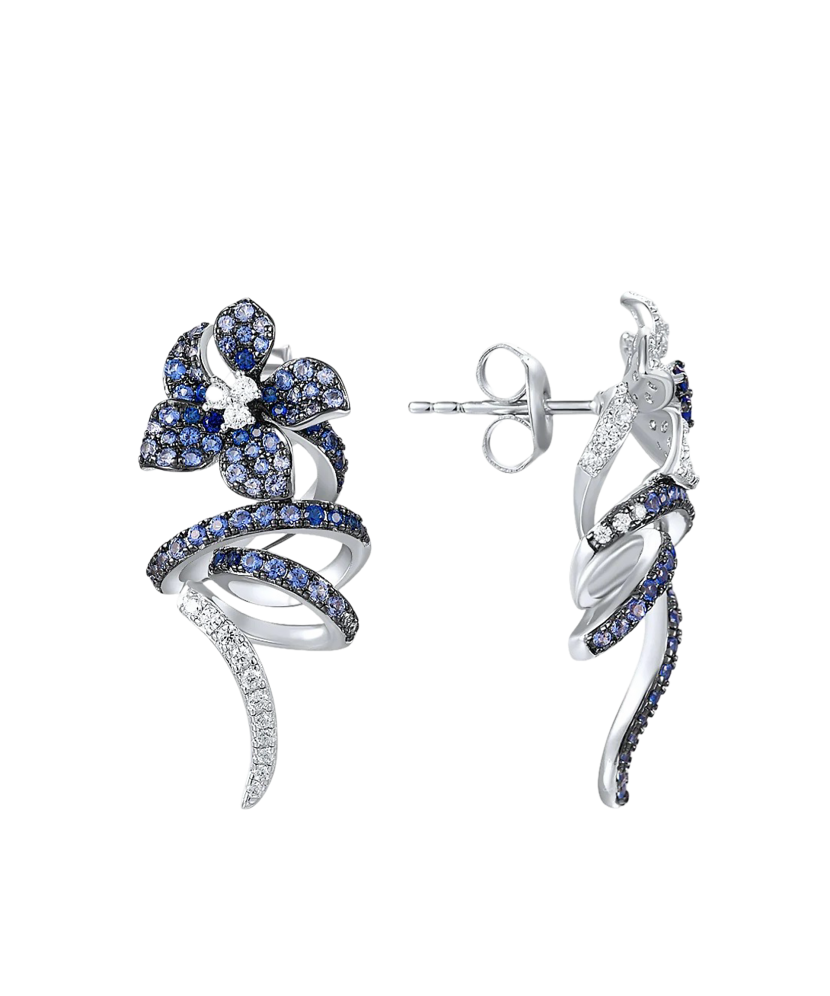 Sterling Silver earrings with zircons and spinels