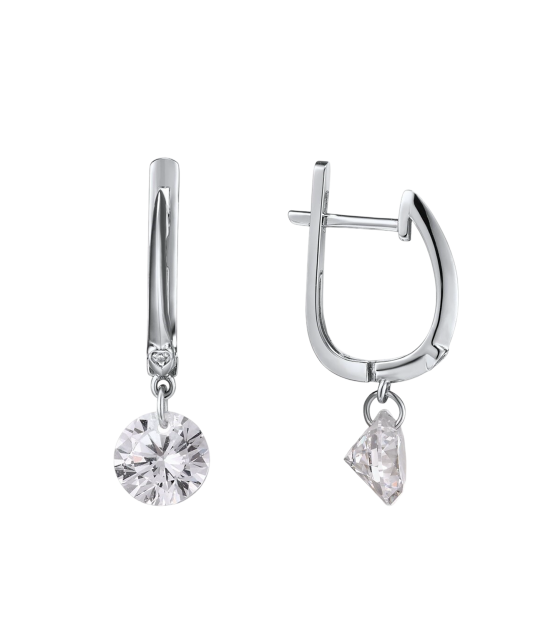 Серьги из серебра с цирконами
