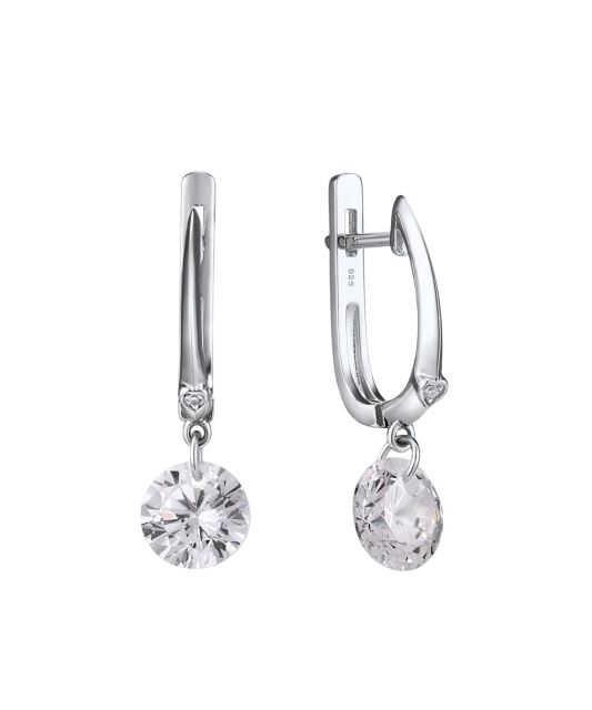 Серьги из серебра с цирконами