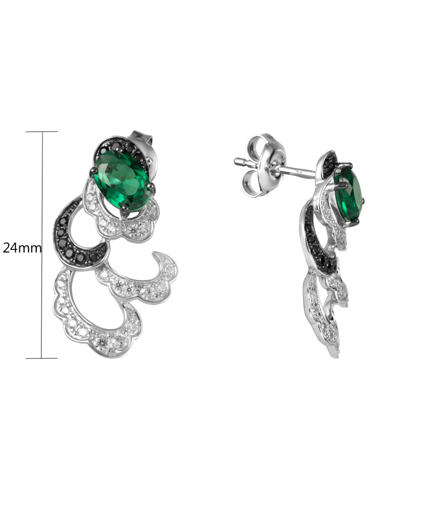 Sterling Silver earrings with zircons and spinels Sterling Silver earrings with zircons and spinels