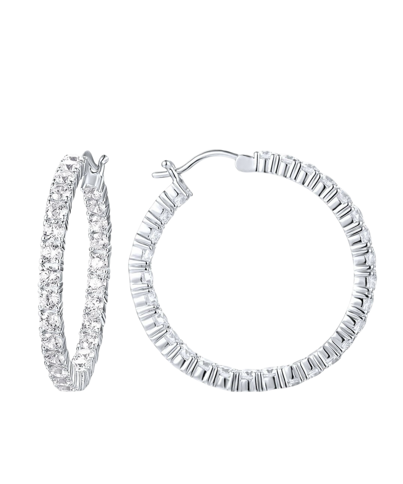 Sterling silver earrings with zircons