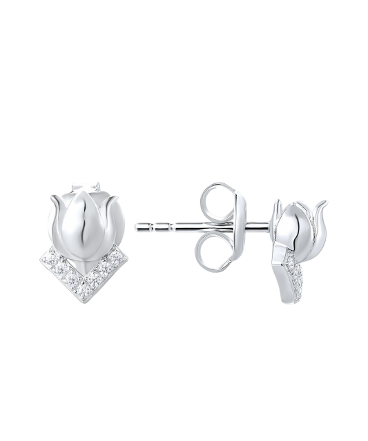 Sterling silver earrings with zircons
