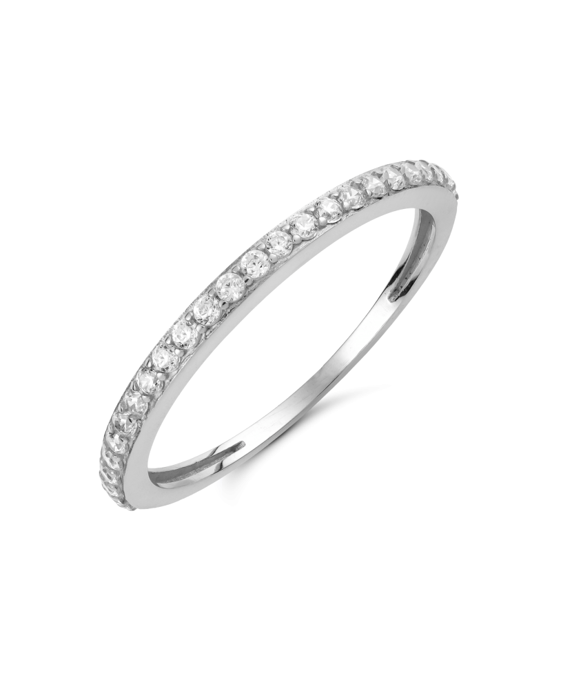 Кольцо из белого золота с цирконами