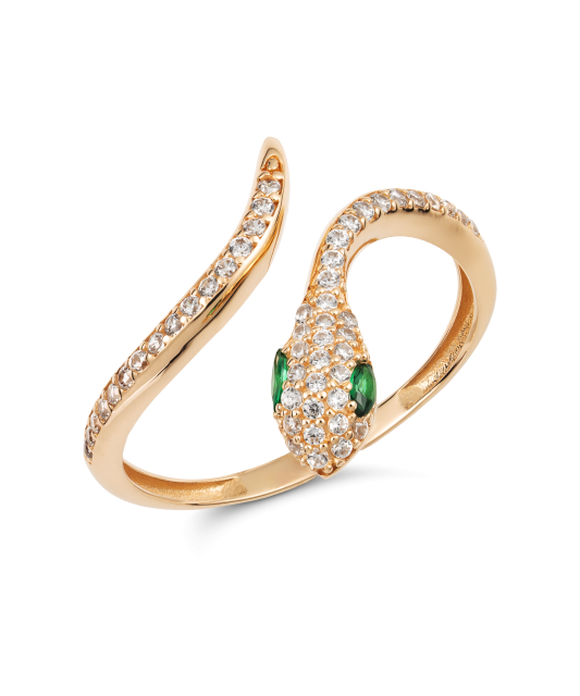 Gold ring with zircons