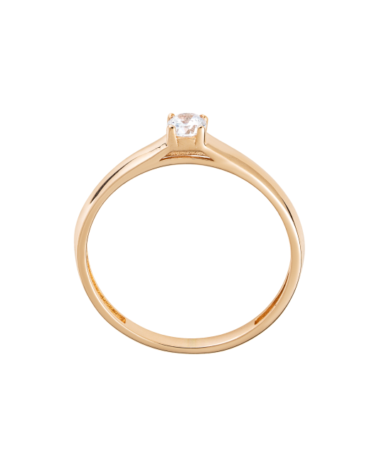 Gold ring with zirconium