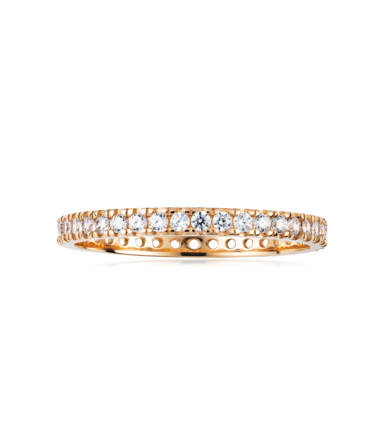 Gold ring with zircons