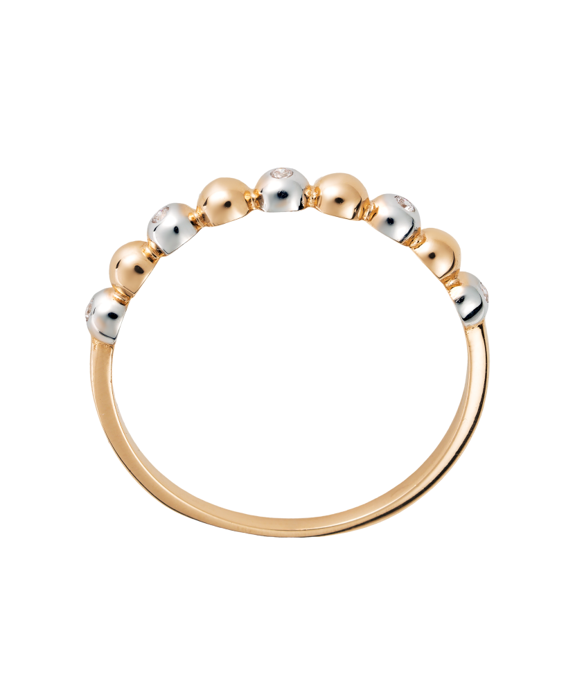 Gold ring with zircons