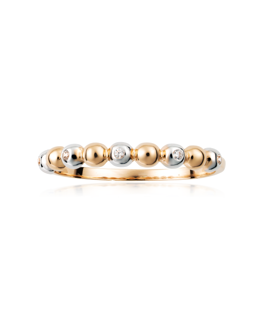 Gold ring with zircons