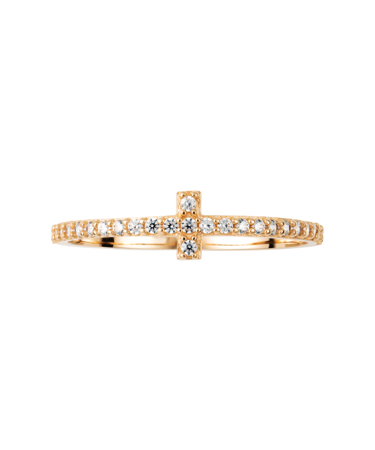 Gold ring with zircons