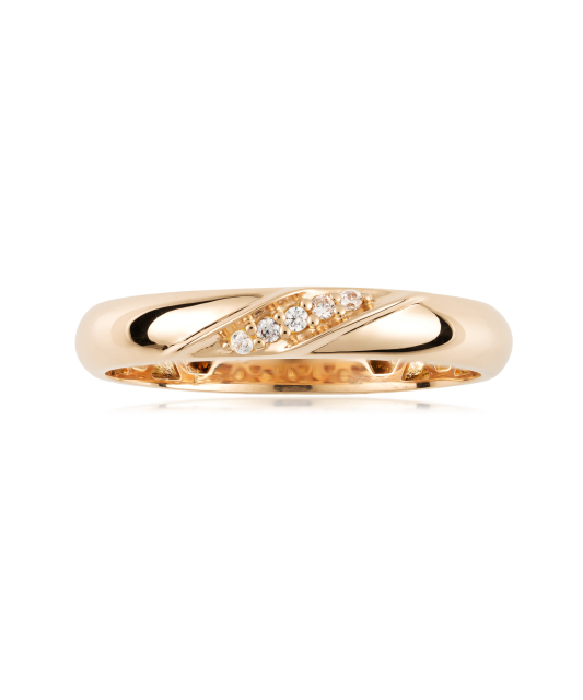 Gold ring with zircons