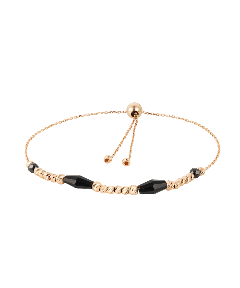 Gold bracelet with onyx