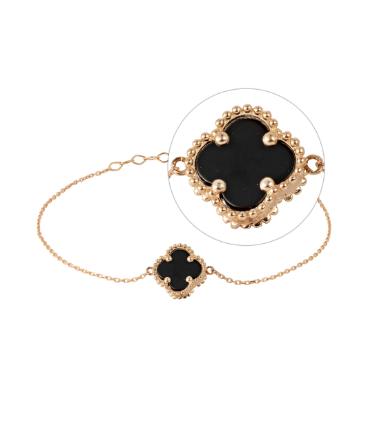 Gold bracelet with onyx
