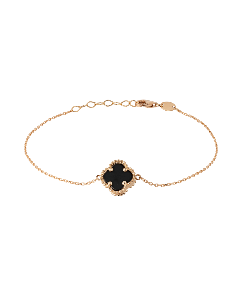 Gold bracelet with onyx