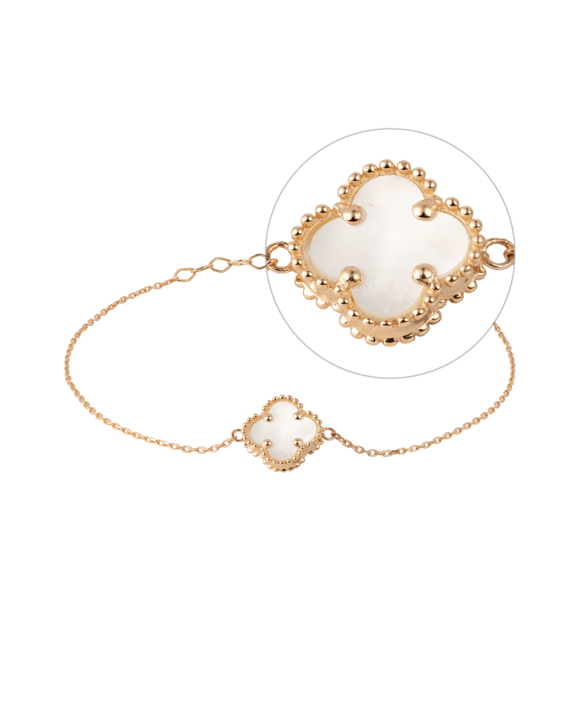 Gold bracelet with mother-of-pearl