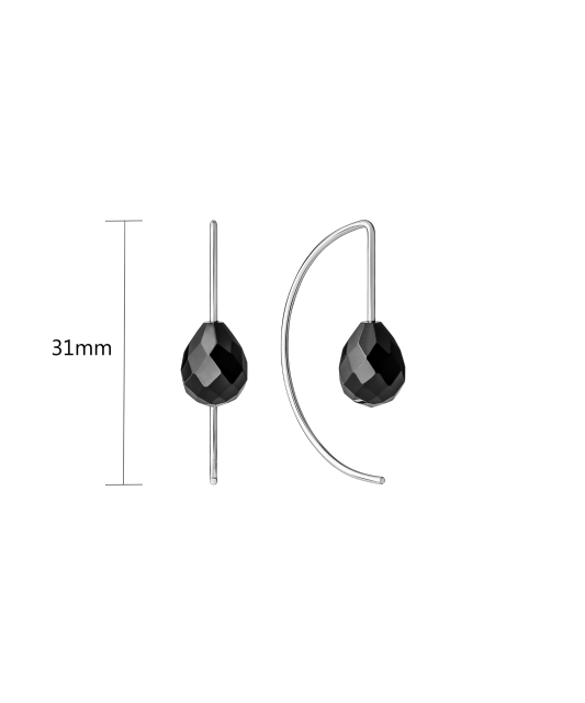 Sterling silver earrings with onyx