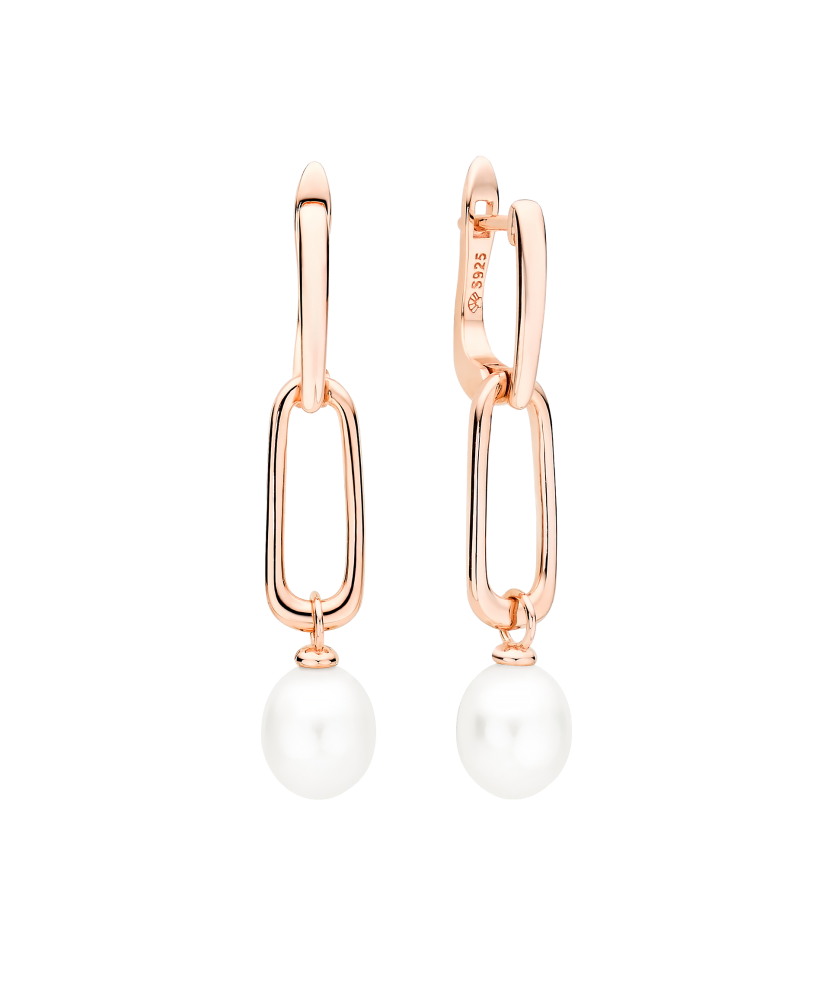 Позолоченные серьги из серебра с жемчугом