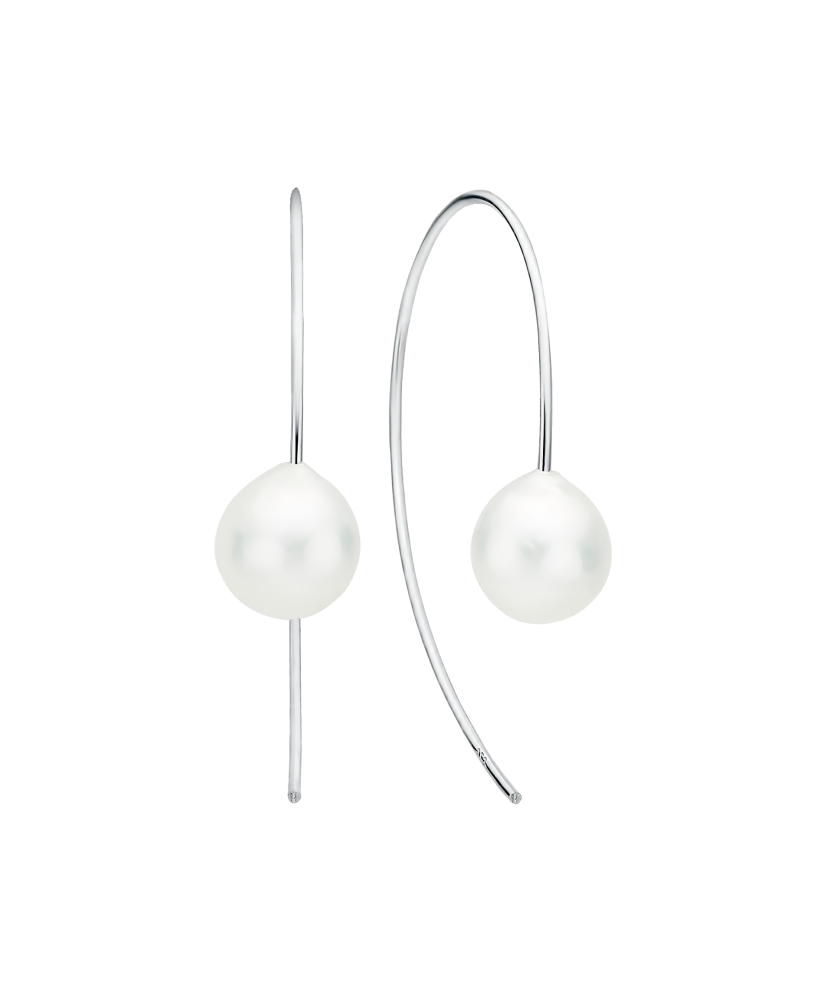 Sterling silver earrings with Kasumi pearls and zircons