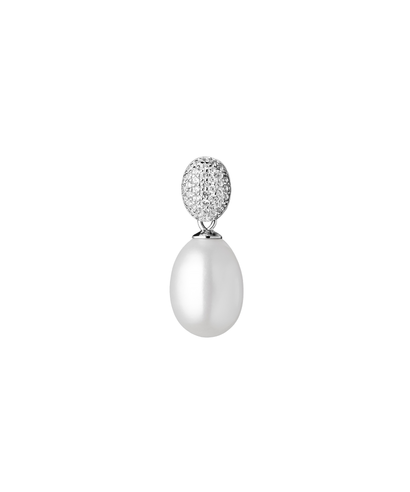 Sterling silver pendant with pearl and zircons
