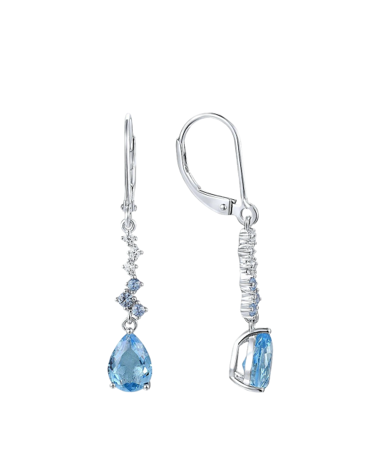 Серьги из серебра с цирконами