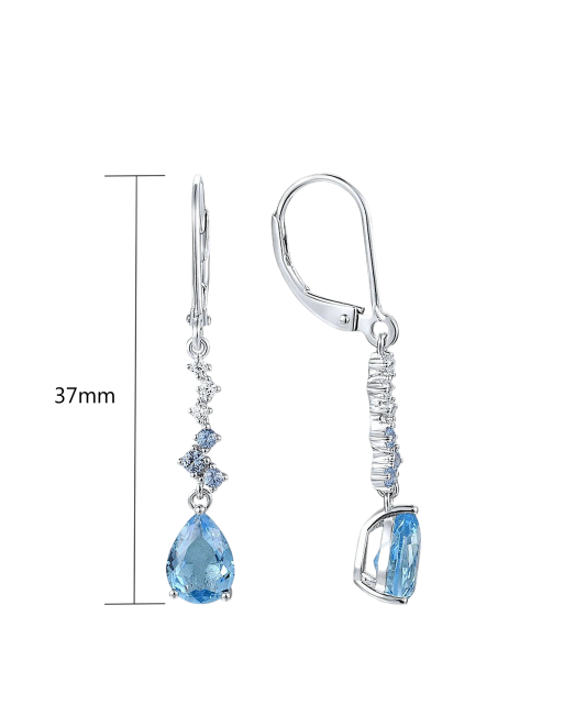 Серьги из серебра с цирконами