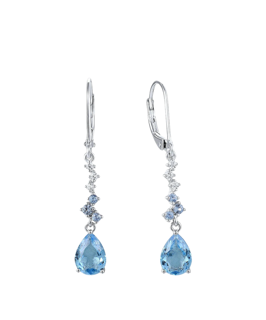 Серьги из серебра с цирконами