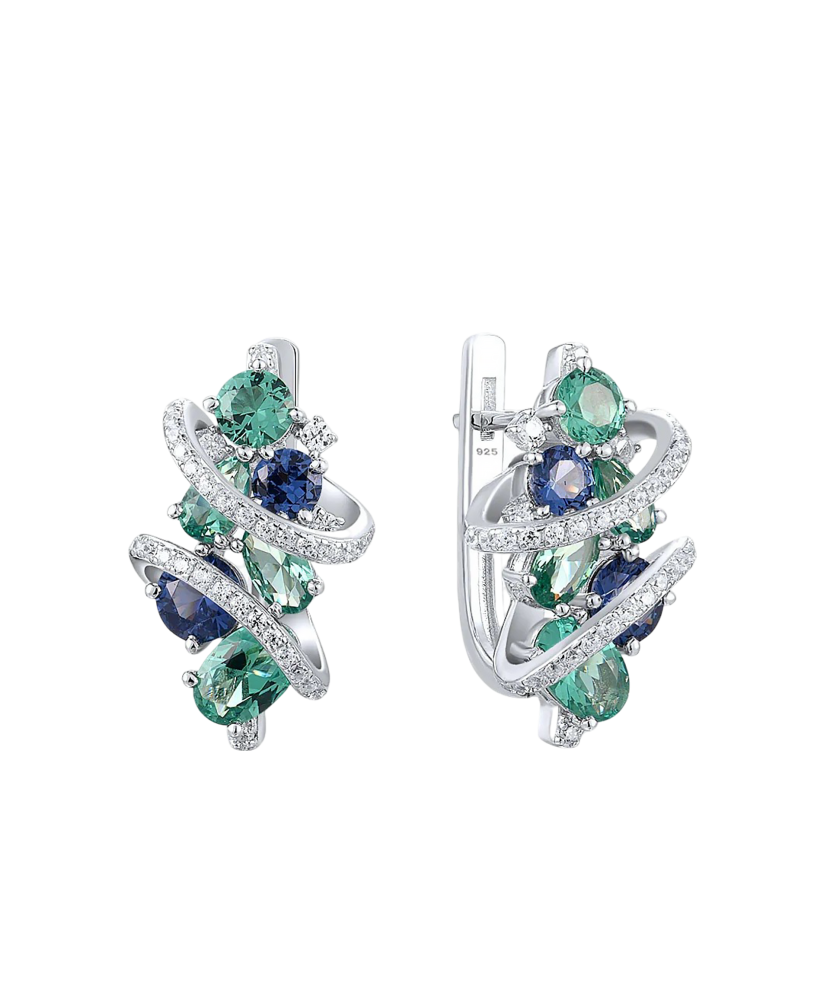Sterling Silver earrings with zircons and spinels