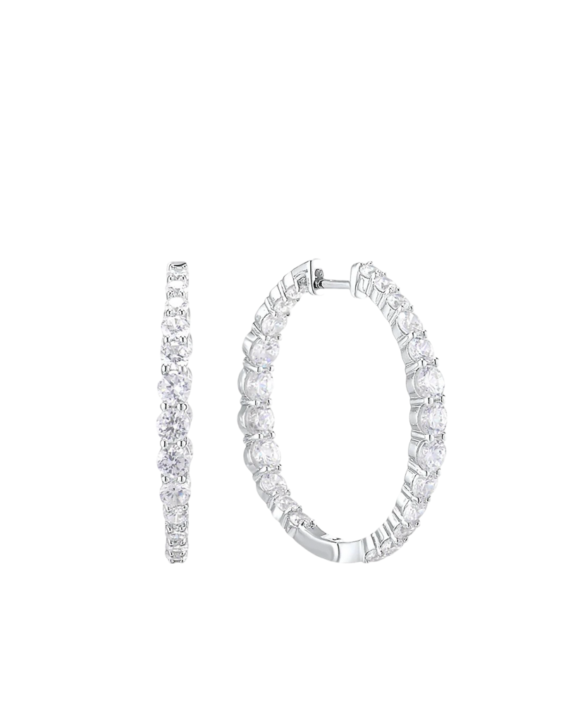 Серьги из серебра с цирконами