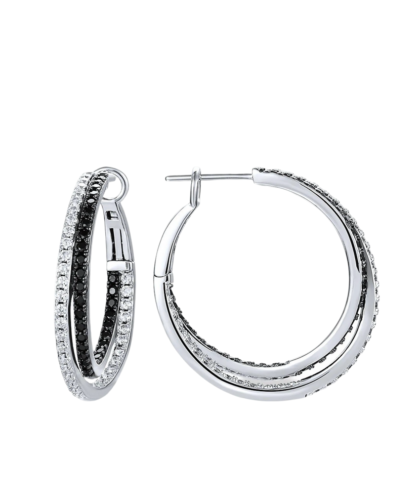 Sterling Silver earrings with zircons and spinels