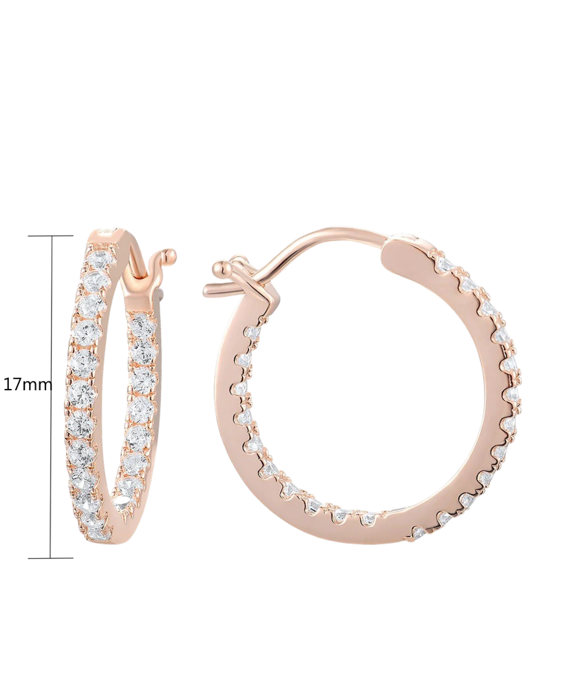 Gilded sterling silver earrings with zircons