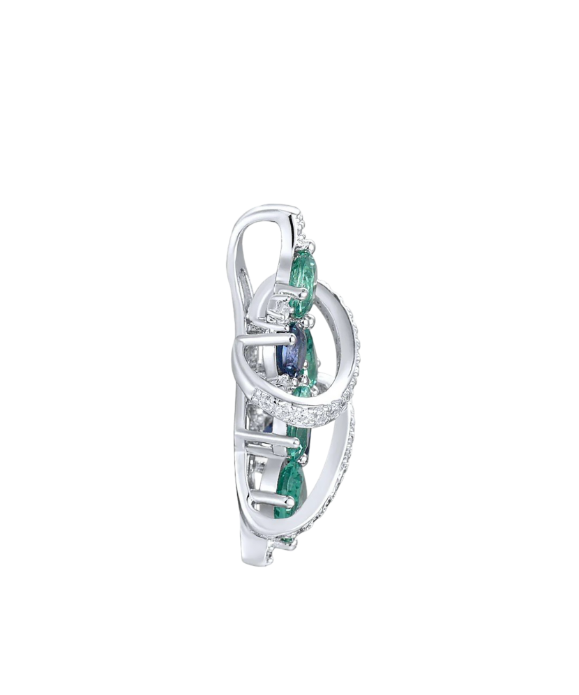 Sterling Silver pendant with spinels and zircons