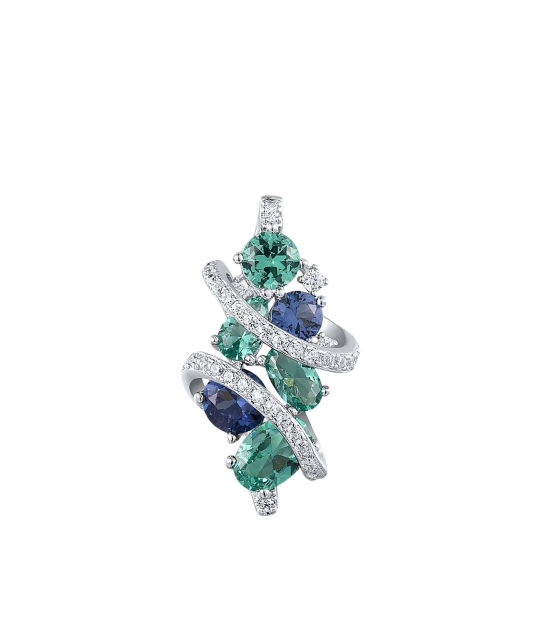 Sterling Silver pendant with spinels and zircons