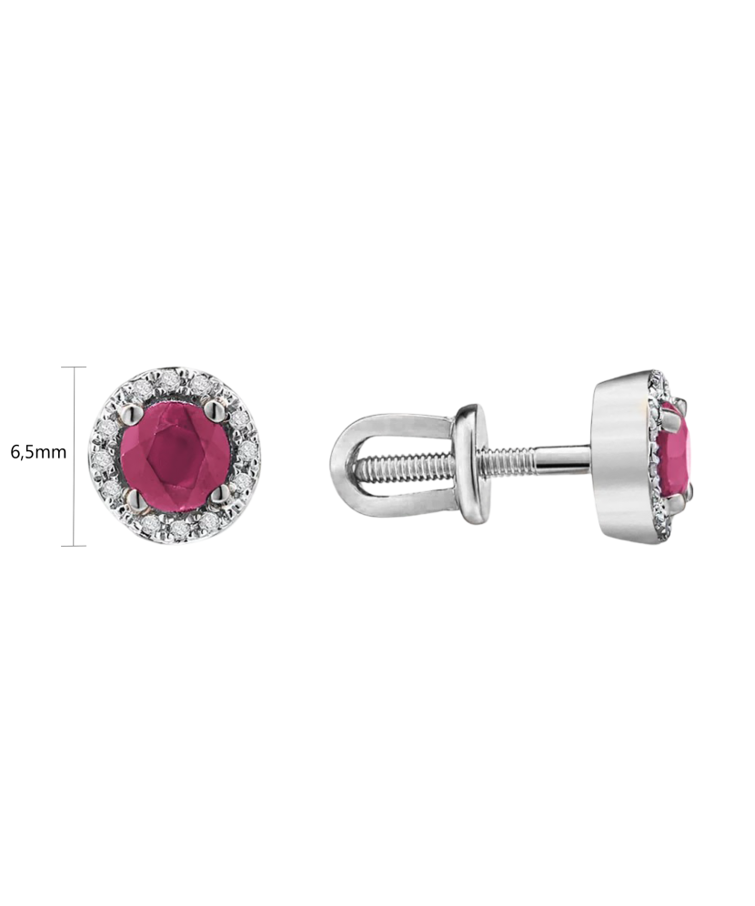 White gold earrings with rubies and diamonds White gold earrings with rubies and diamonds