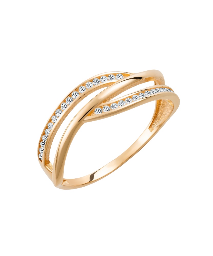 Gold ring with zircons