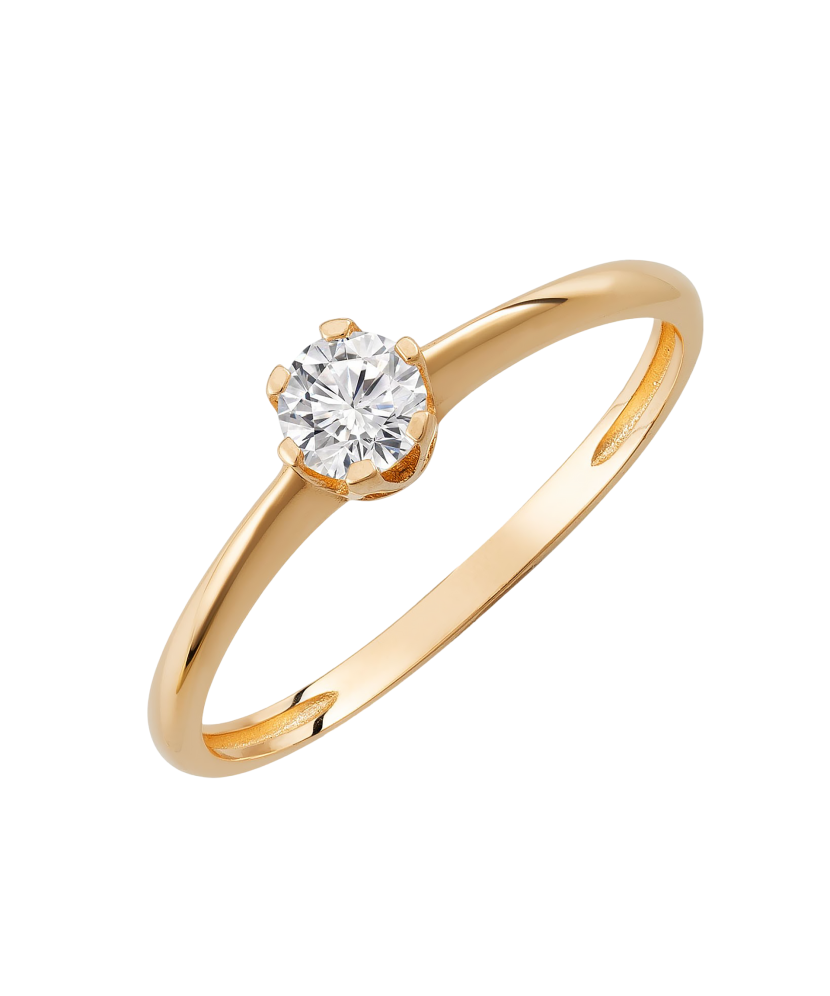 Gold ring with zirconium