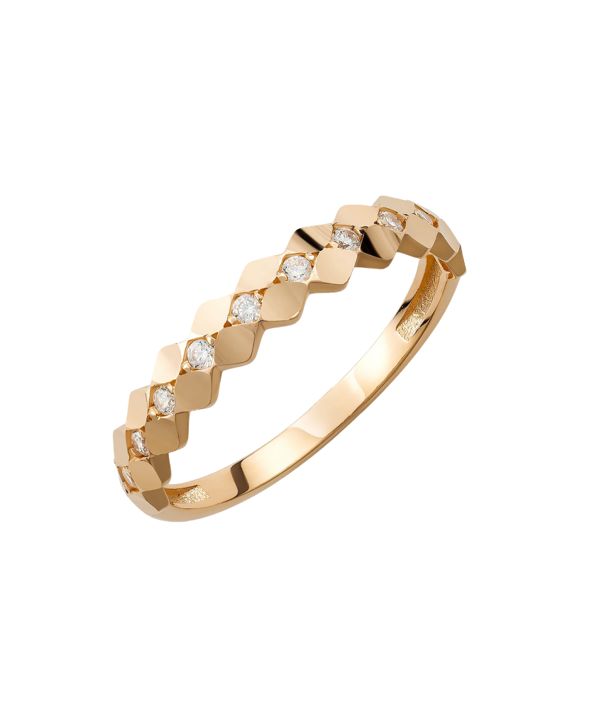 Gold ring with zircons