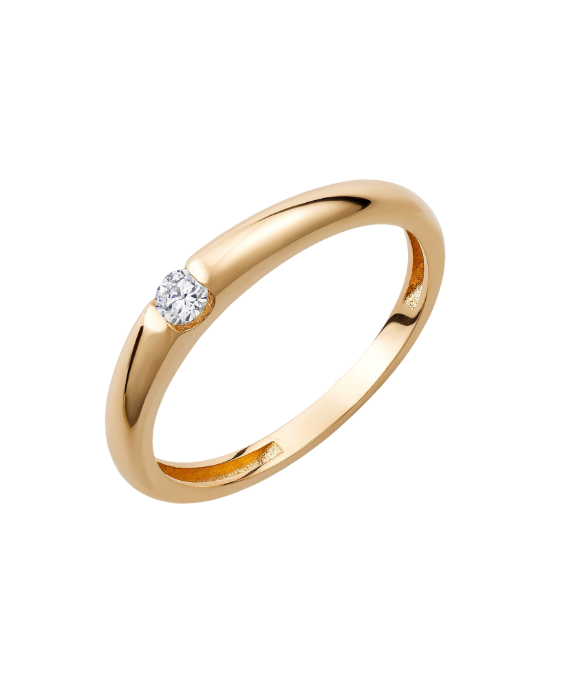 Gold ring with zirconium